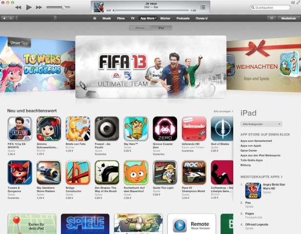 App Store in iTunes 11 (Bild: Apple)